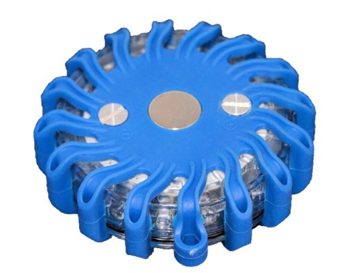 RPF16LM6 - 6-Pack Blue Rechargeable 16 LED Power Flare Emergency Roadside Lights with 9 Functions & Magnetic Base - Perfect for Car Safety Kits, Camping, and Nighttime Roadside Emergencies