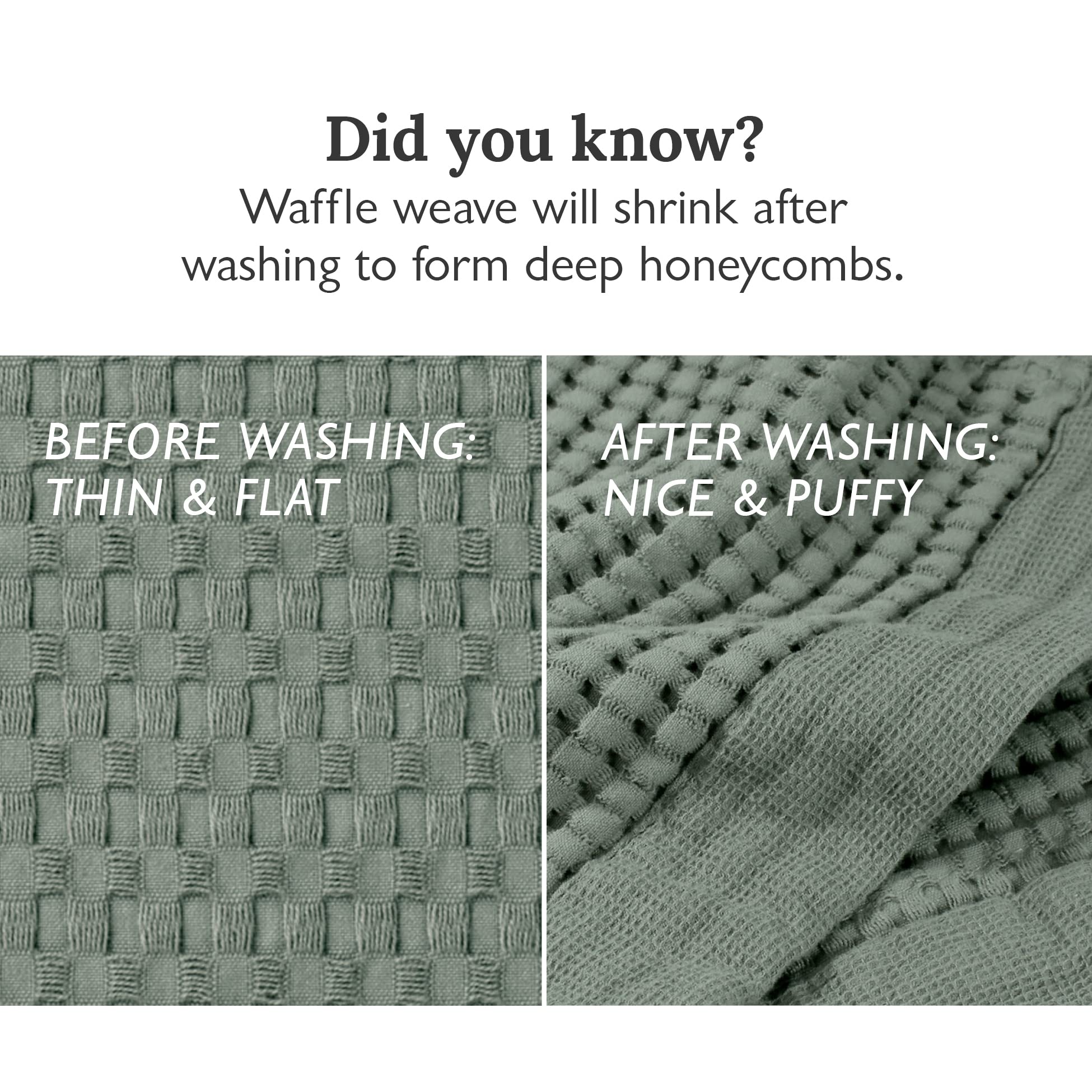 GILDEN TREE Quick Dry Waffle Bath Sheet Set - 2 Pack Luxury Large Bath Towels 40x80 Inches, Ultra Absorbent & Soft Thin Modern Bath Towels for Spa, Hotel & Home Use (Sage Grey)