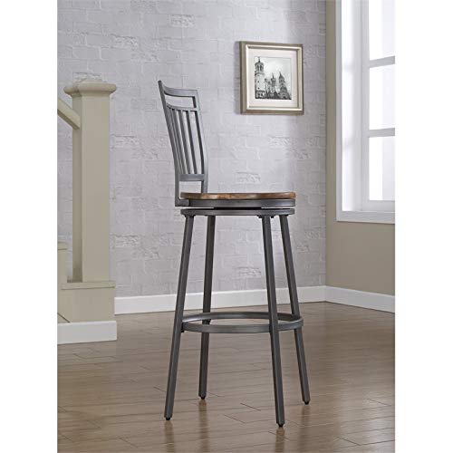 American Woodcrafters Filmore Counter Stool - Solid Wood Bar Stool with Back Support, 24