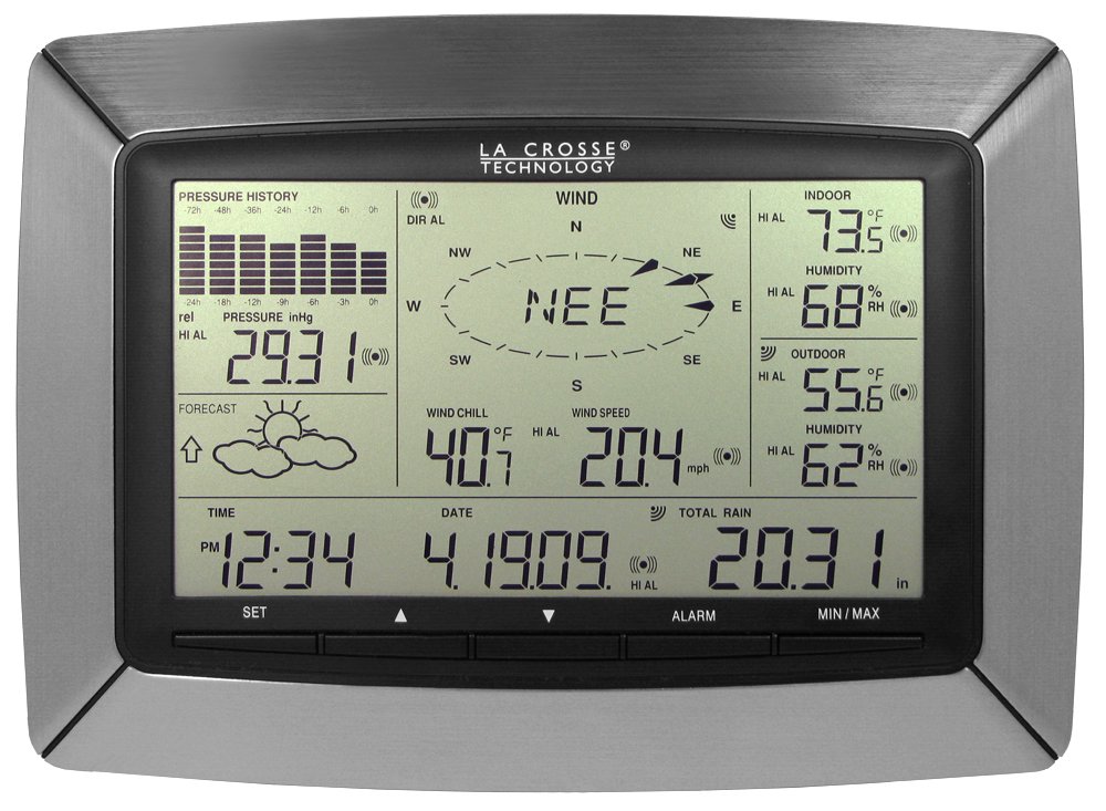 La Crosse Technology WS-2813U-IT Solar-Powered Professional Weather Station with USB Transceiver - Accurate Indoor/Outdoor Temperature Monitoring for Home, Garden & Office