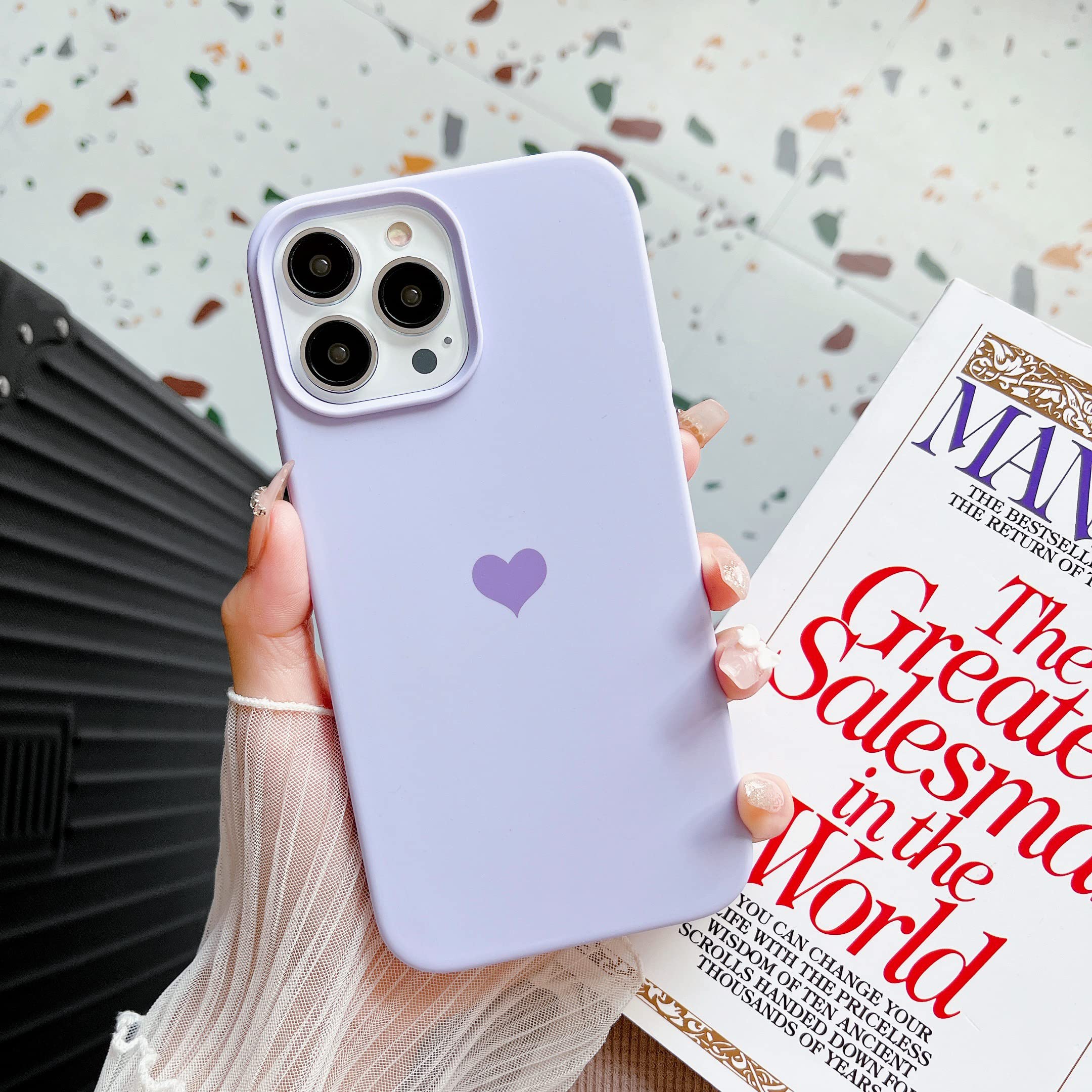 Jmltech iPhone 13 Pro Max Case - Shockproof Silicone Protective Cover with Soft Microfiber Cloth | Cute Lavender Color | Durable & Liquid Resistant | Perfect for Everyday Use, Work, and Travel