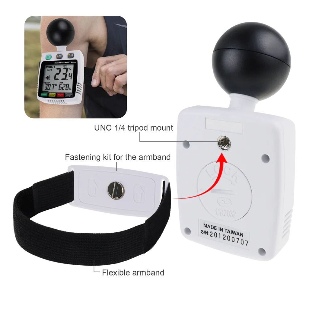 Portable WBGT Heat Stress Monitor - Accurate Temperature & Humidity Meter for Outdoor Workers, Athletes, and Safety Professionals - Ideal for Construction Sites, Sports Training, and Industrial Safety