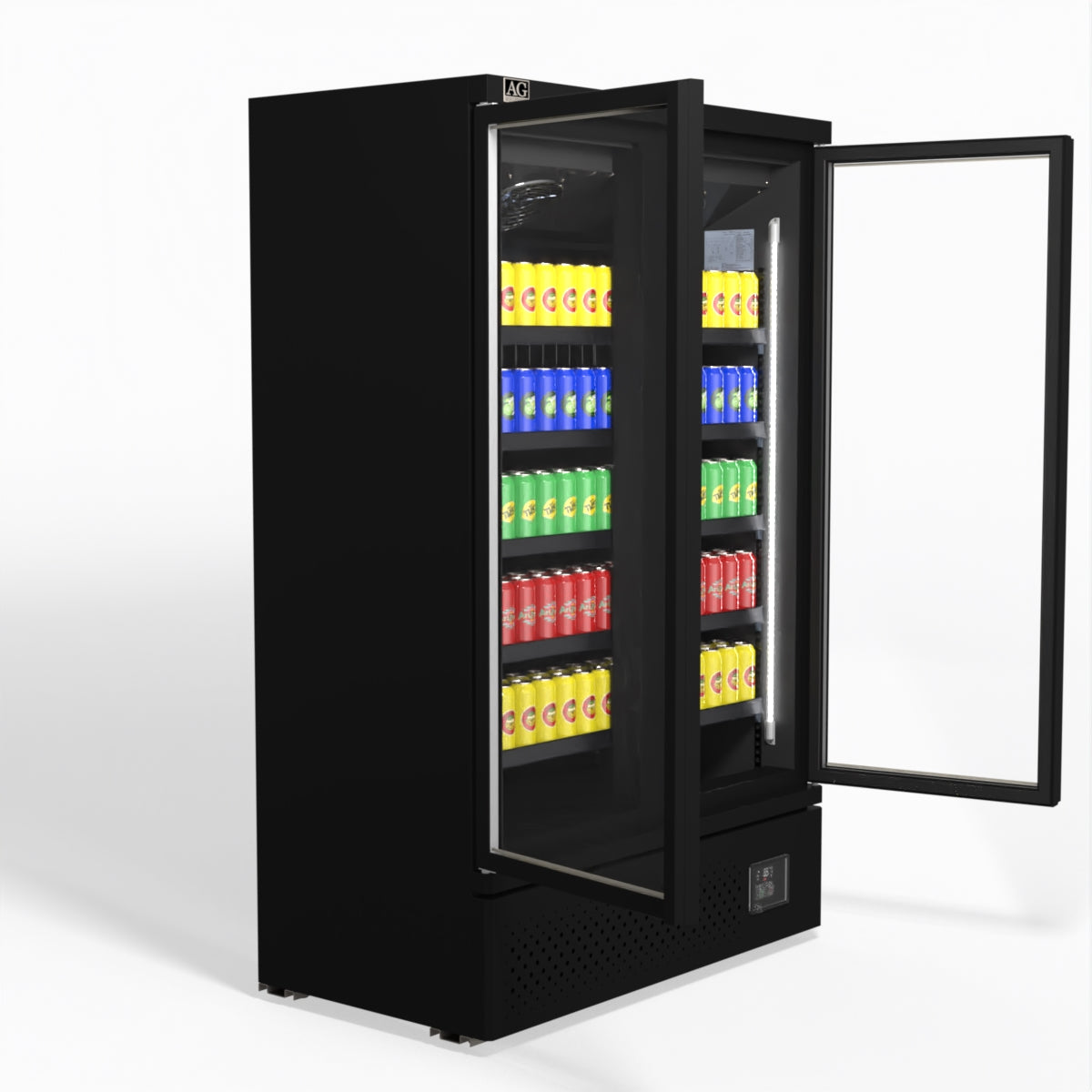 AG Supermarket Commercial Two Glass Door Upright Display Refrigerator 1000L - Perfect for Grocery Stores, Restaurants & Convenience Stores