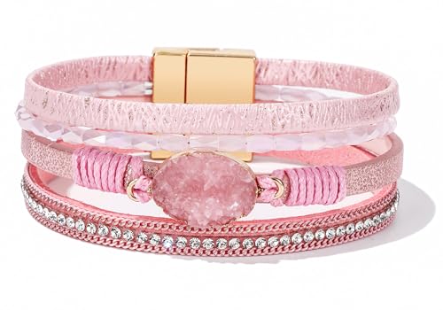E5:bracelets for women trendy(pink)