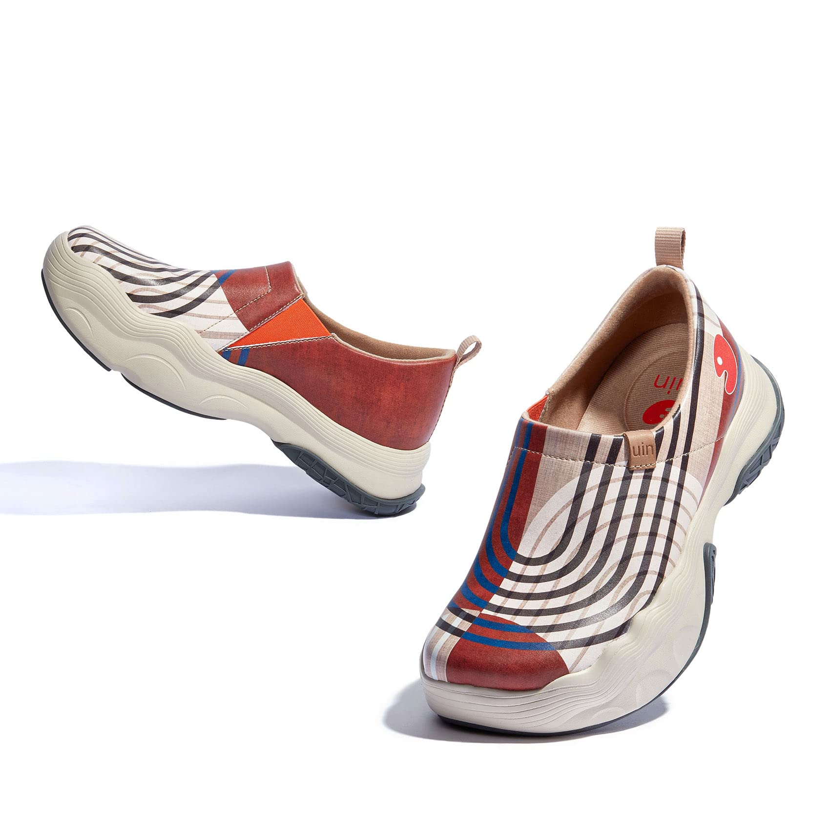 UIN Women's Walking Shoes - Lightweight Slip-On Loafers with Artistic Paint Design, Comfortable Platform Sneakers for Casual Wear | Perfect for Walking, Travel & Everyday Fashion (Toledo V)