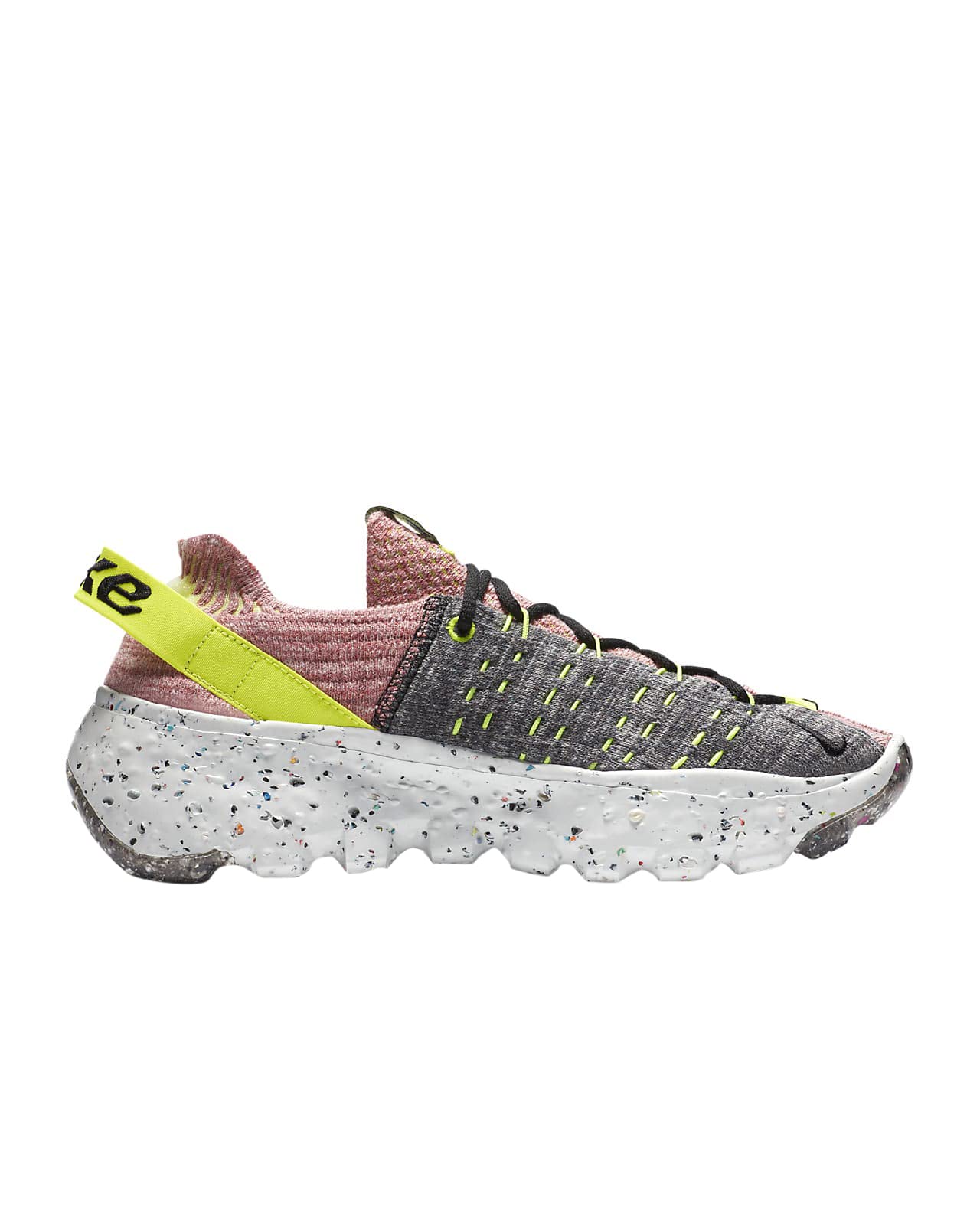 Nike Women's Space Hippie 04 Sneakers - Lemon Venom/Black/Light Arctic Pink (CD3476-700) - Size 5.5 | Eco-Friendly Running Shoes for Women | Perfect for Casual Wear, Gym & Outdoor Activities