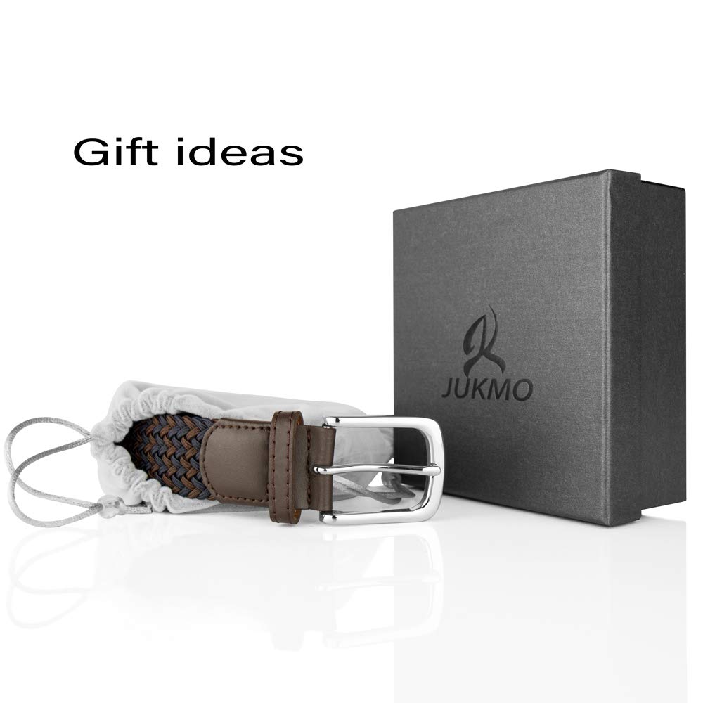 JUKMO Elastic Braided Belt for Women & Men - Adjustable Stretch Woven Belt with Gift Box - Perfect for Casual Wear, Office, Jeans & Dress Pants