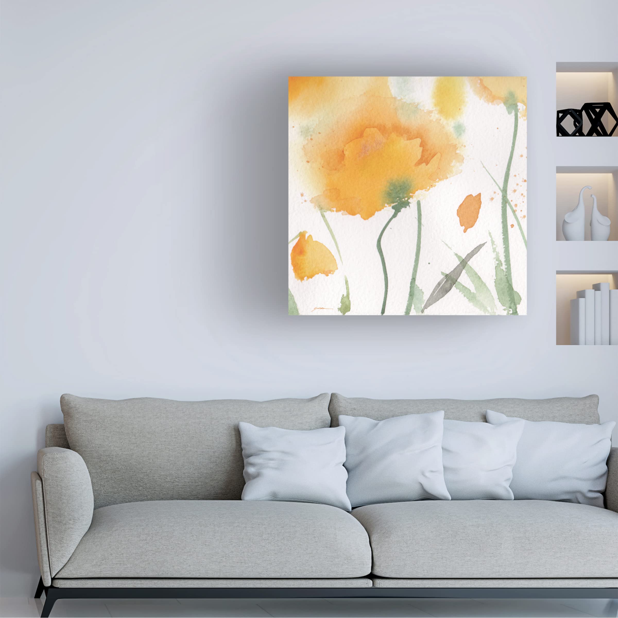 Trademark Fine Art 'Shadow Of The Poppy' Canvas Wall Art by Sheila Golden - Floral Home Decor for Living Room, Bedroom & Office