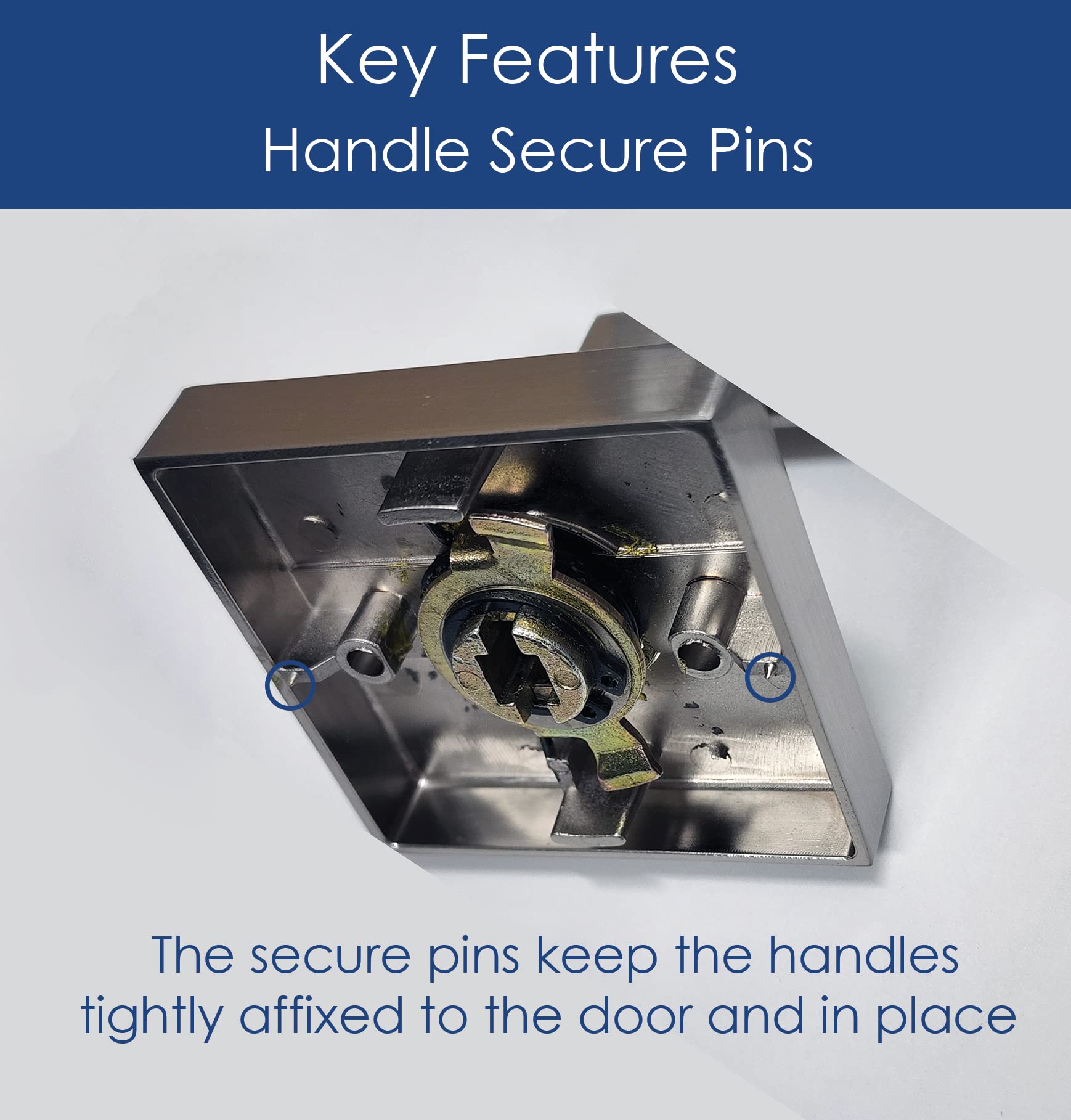 CozyBlock Double Door Handle Sets with Single Cylinder Deadbolt - Adjustable Rectangular Entry Door Lock Set with Dummy (Round Lever, Brushed Nickel Finish) - Perfect for Home, Office & Apartment Security