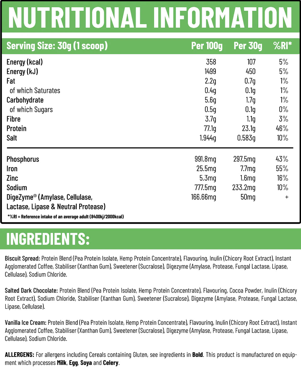 EFECTIV Vegan Plant-Based Protein Powder 900g - Organic, Gluten-Free & Non-GMO - Perfect for Smoothies, Baking & Post-Workout Recovery