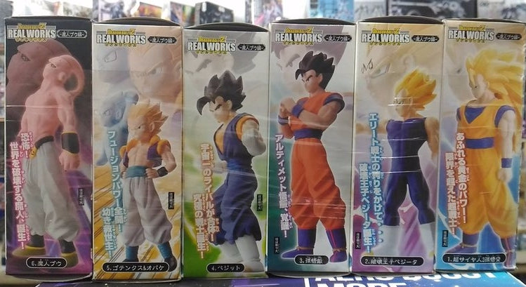 Bandai Dragon Ball Z DBZ Real Works Majin Buu Edition 6-Piece Action Figure Set - Anime Collectible for Display & Gifts | Perfect for Fans, Home Decor, and Gaming Rooms