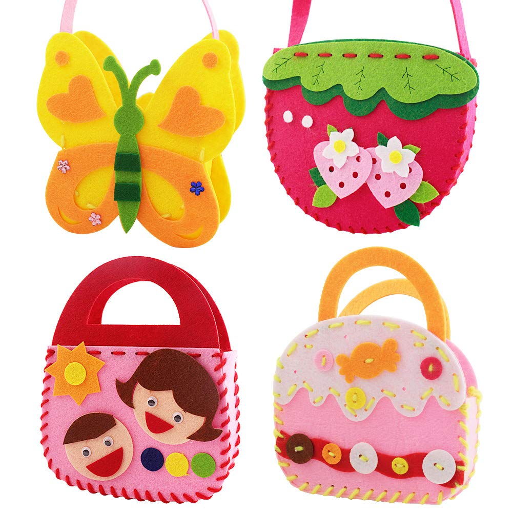 4-Piece Kids Sewing Kit - Safe Preschool Educational Toys for Toddlers Ages 2-8 | Early Learning Arts & Crafts Activity for Boys & Girls 1-6 Years Old | Perfect for Fine Motor Skills Development & Creative Play at Home or Classroom
