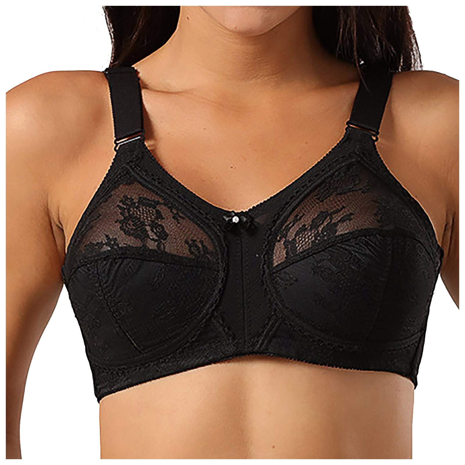 Sexy Plus Size Lingerie Bra - Lace Steel Cup Ring Adjustable Straps No Padding Push Up Bra for Women | Perfect for Date Night, Special Occasions & Boudoir Photography