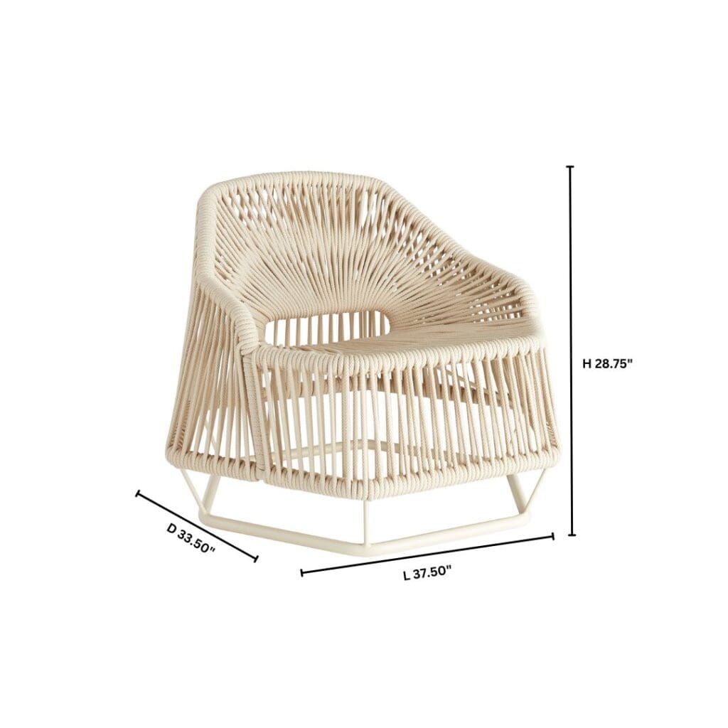 Hexagon Arm Chair by Cyan Design - Natural Wicker Accent Chair for Indoor & Outdoor Use - Perfect for Patio, Living Room, or Bedroom Decor