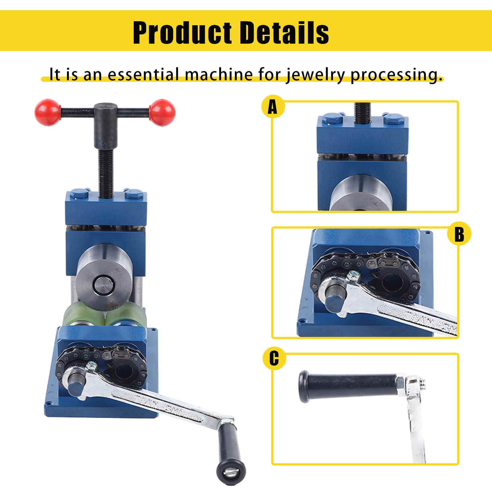 BounceyCart Hand Crank Ring Bracelet Bending Machine - Professional Metal Jewelry Press Brake Tool for Rings, Bracelets & Earrings | DIY Jewelry Making, Crafting & Metalworking Projects (Perfect for Jewelers, Hobbyists & Small Workshops)