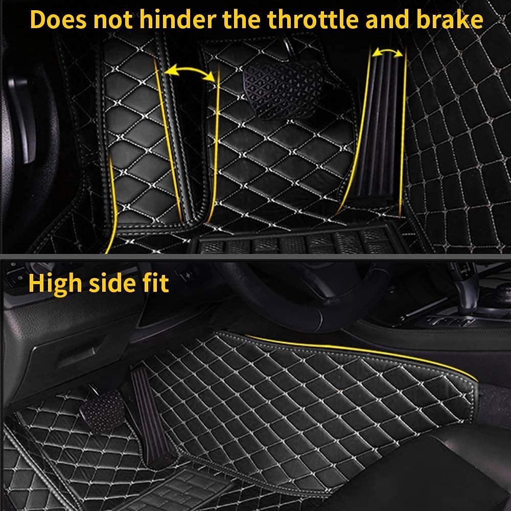 Custom All-Weather Waterproof Car Floor Mats for 99% Sedan SUV Sports Cars - Full Protection Leather Design for Men & Women in Pink - Ideal for Daily Commute, Road Trips & Outdoor Adventures