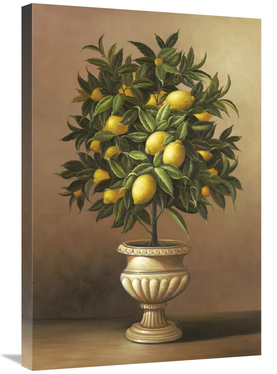 20 x 30 Inch Lemon Tree Art Print - Vibrant Potted Citrus Wall Decor for Kitchen, Living Room & Office - Welby Framed Botanical Poster