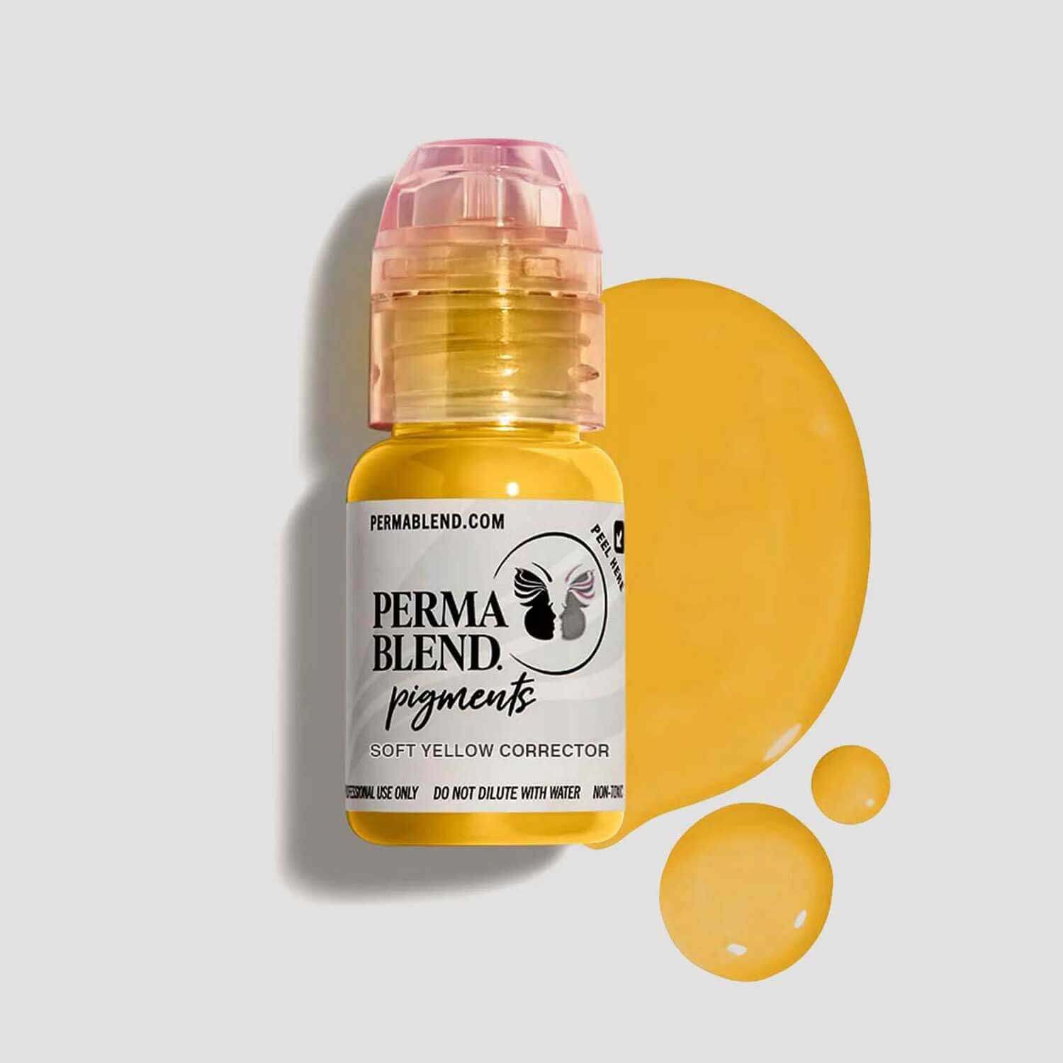 Soft Yellow Corrector Pigment - Permablend Professional Makeup Corrector for Flawless Skin | Perfect for Color Correction, Tattoo Covering & Concealing Dark Circles