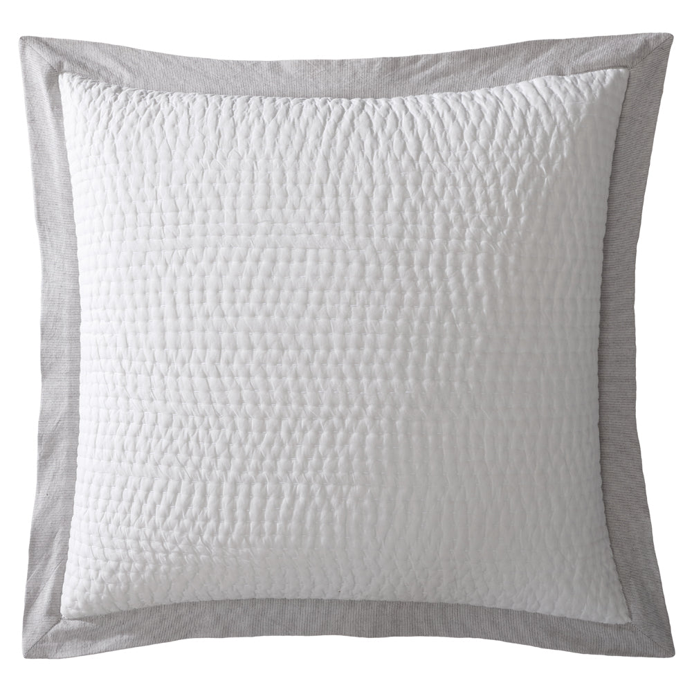 Premium Felix Charcoal European Pillowcase - Breathable & Hypoallergenic Linen for Side Sleepers - Perfect for Bedroom Decor, Guest Rooms & Luxury Hotels
