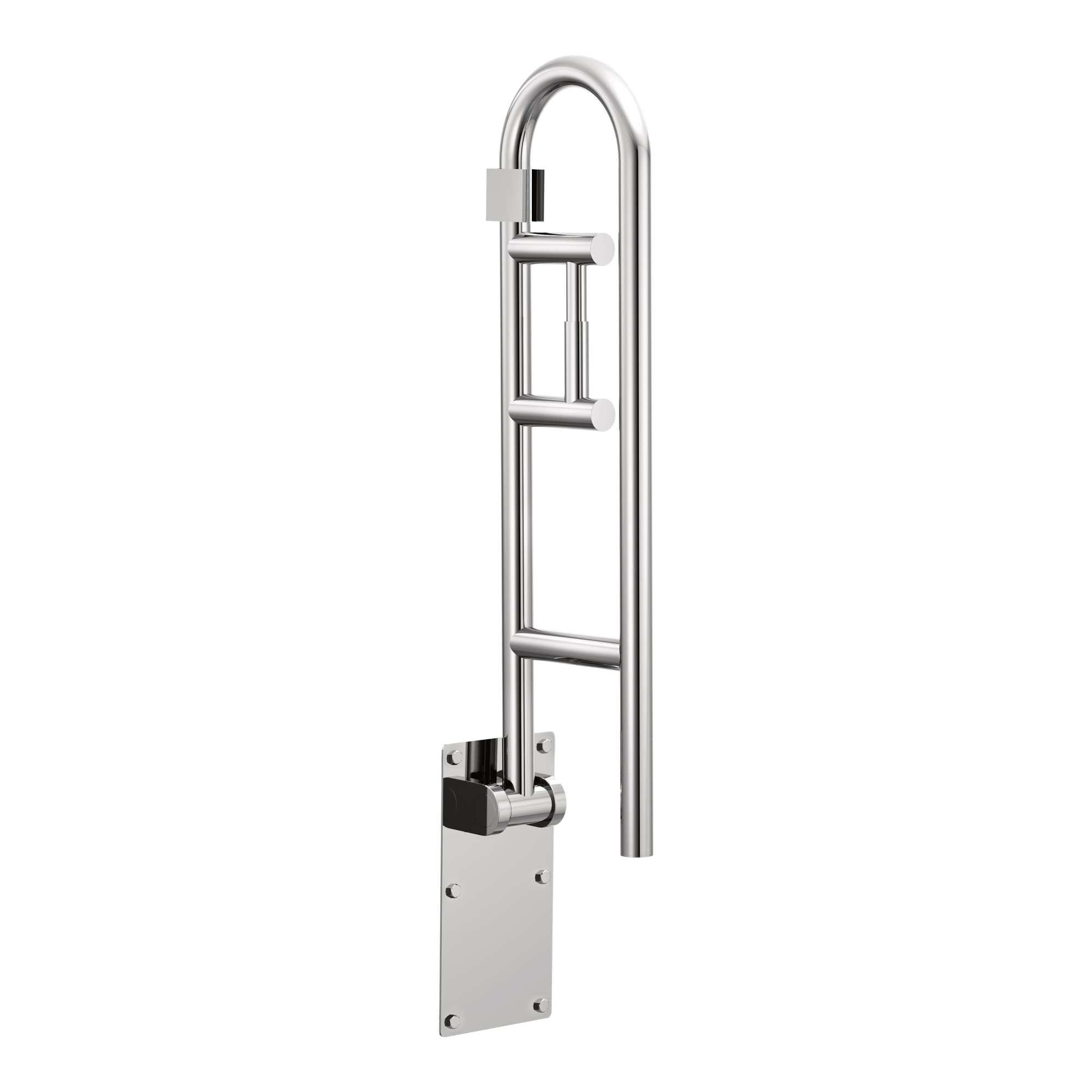 Moen R8962FD 30-Inch Stainless Steel Flip-Up Bathroom Grab Bar with Built-In Toilet Paper Holder - ADA Compliant Wall Mounted Safety Rail for Elderly & Disabled - Perfect for Bathroom Accessibility & Fall Prevention