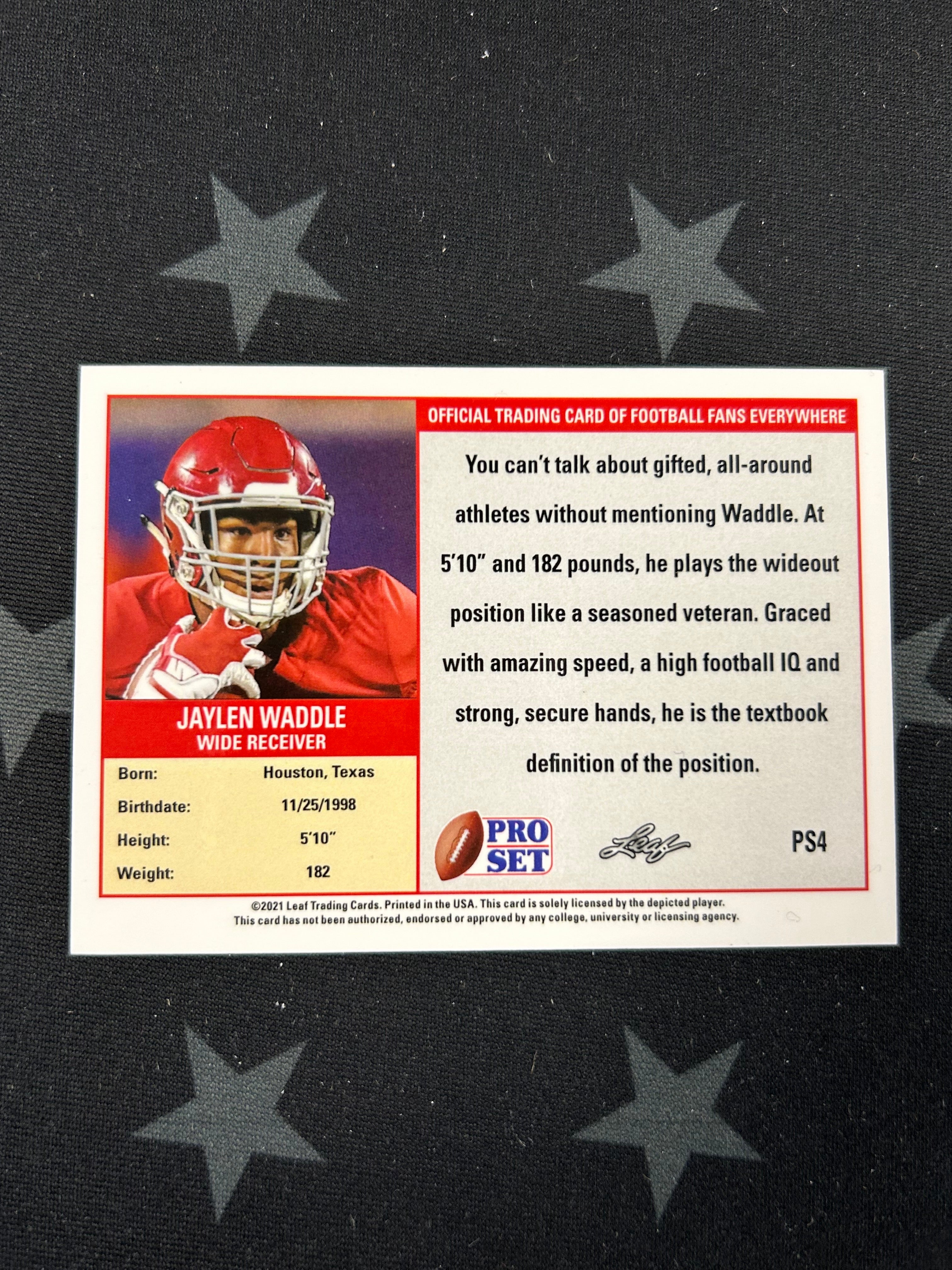2021 Panini Leaf Pro Set Jaylen Waddle Rookie Card #PS4 - Perfect for NFL Collectors, Sports Memorabilia Fans & Fantasy Football Enthusiasts