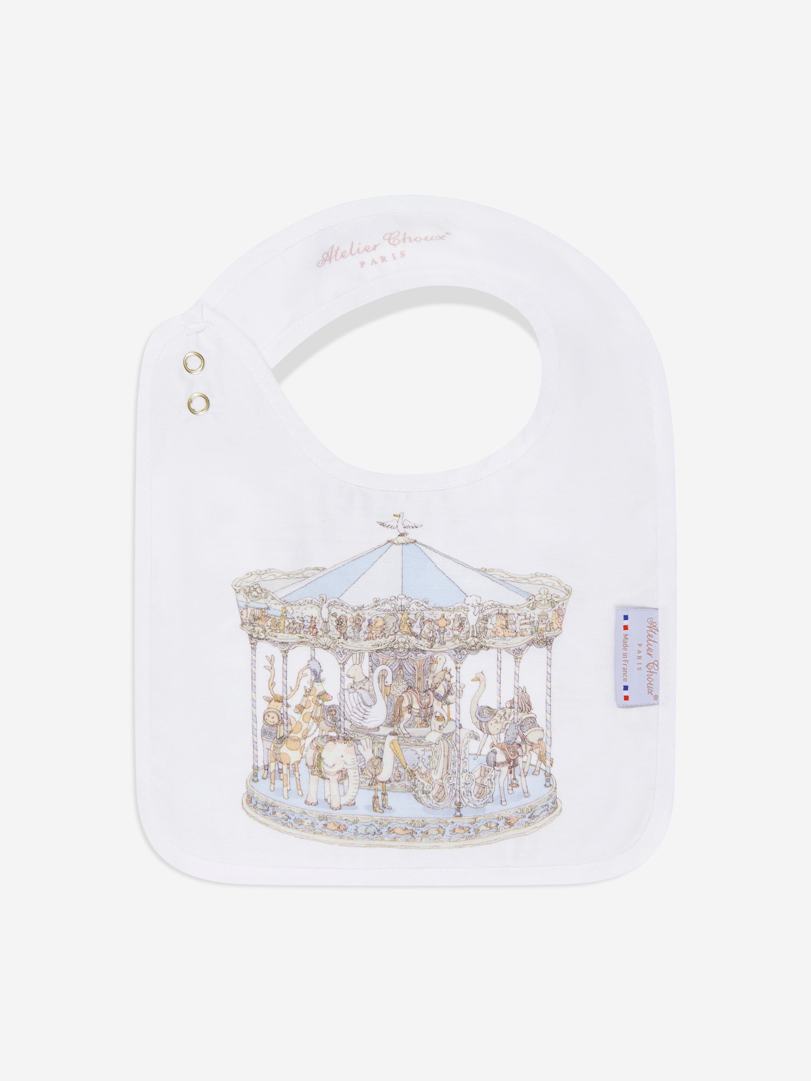 Atelier Choux Premium Baby Carousel Gift Set - Luxurious White Cotton Swaddle Blanket & Accessories for Newborns | Perfect Baby Shower Gift & Nursery Decor