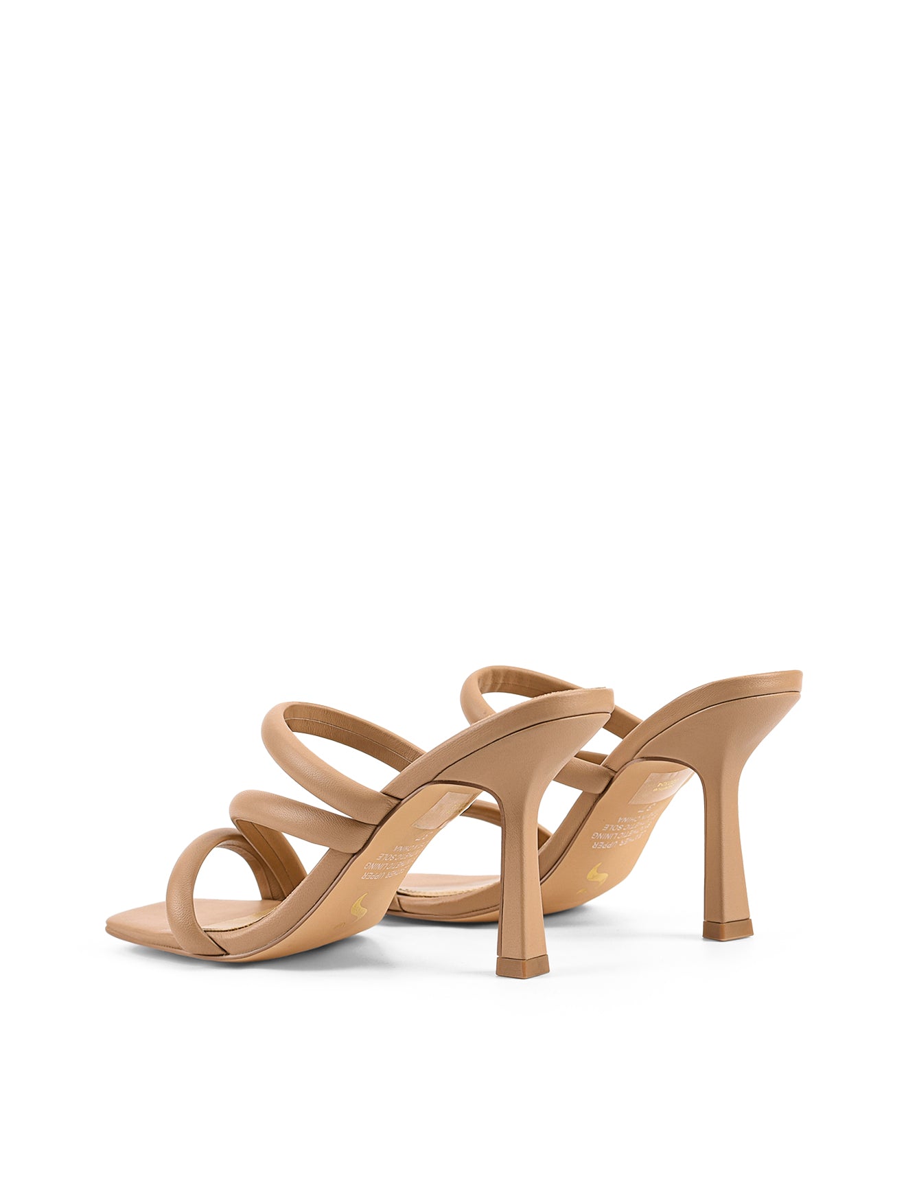 Spence Women's Almond Leather Heeled Sandals - Comfortable Dressy Sandals for Weddings, Parties & Summer Outfits