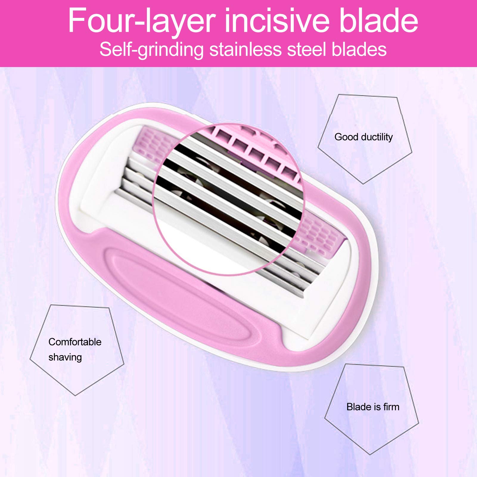 Women's Razor with 4 Blades - Extra Smooth Shaving, Flexball Technology & Compact Travel Design - Includes Travel Case - Perfect for Smooth Legs, Underarms & Bikini Line at Home or On The Go
