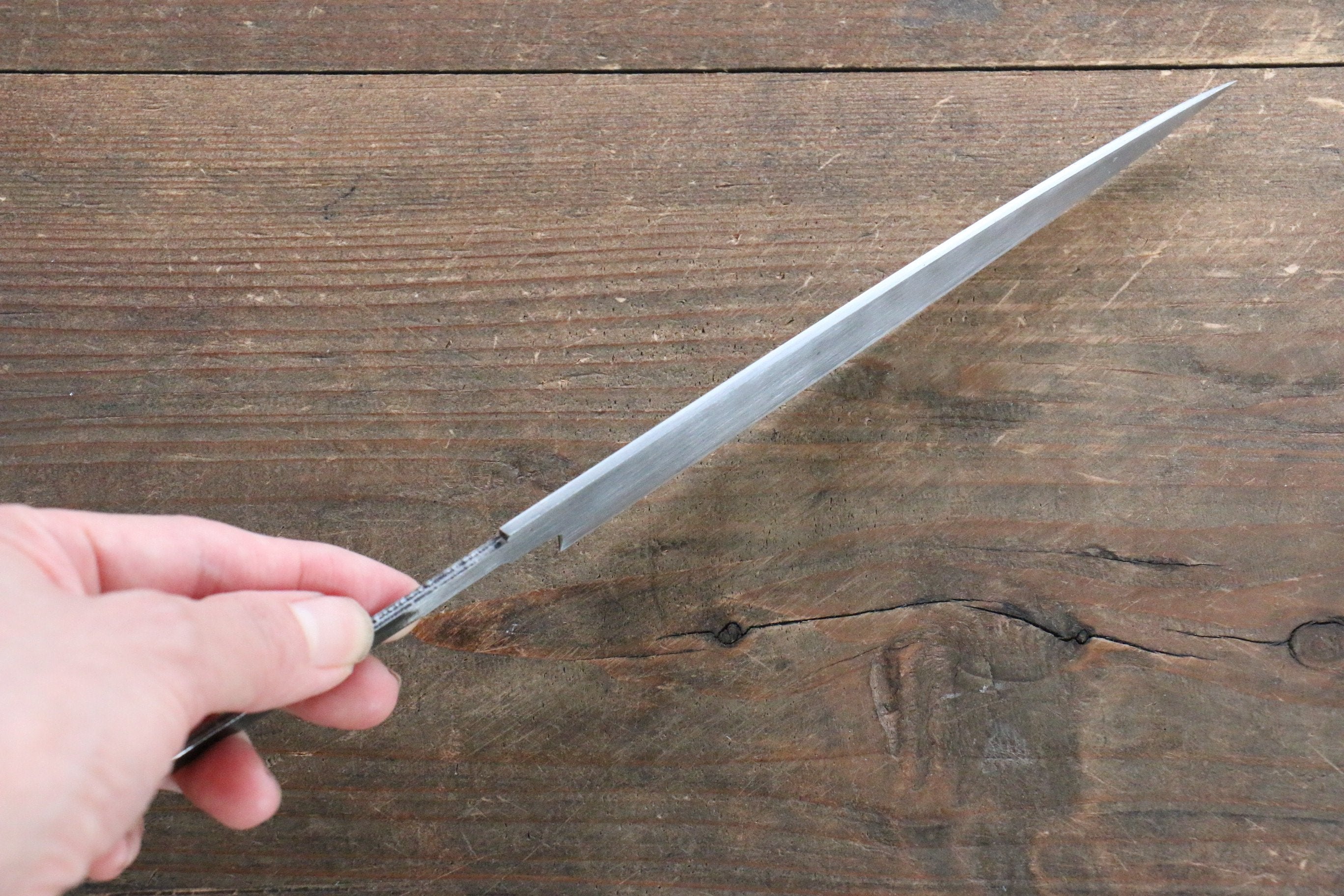 Minamoto Akitada Hontanren Blue Steel No.2 Petty Utility Knife 150mm - Japanese Chef Knife for Precision Slicing, Peeling & Garnishing - Perfect for Home Cooks & Professional Kitchens