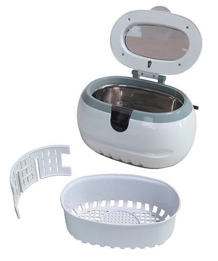 Mini Ultrasonic Cleaner with Stainless Steel Tank - 0.6L Capacity for Jewelry, Glasses, Dentures & Small Parts | Compact Cleaning Solution for Home & Office Use
