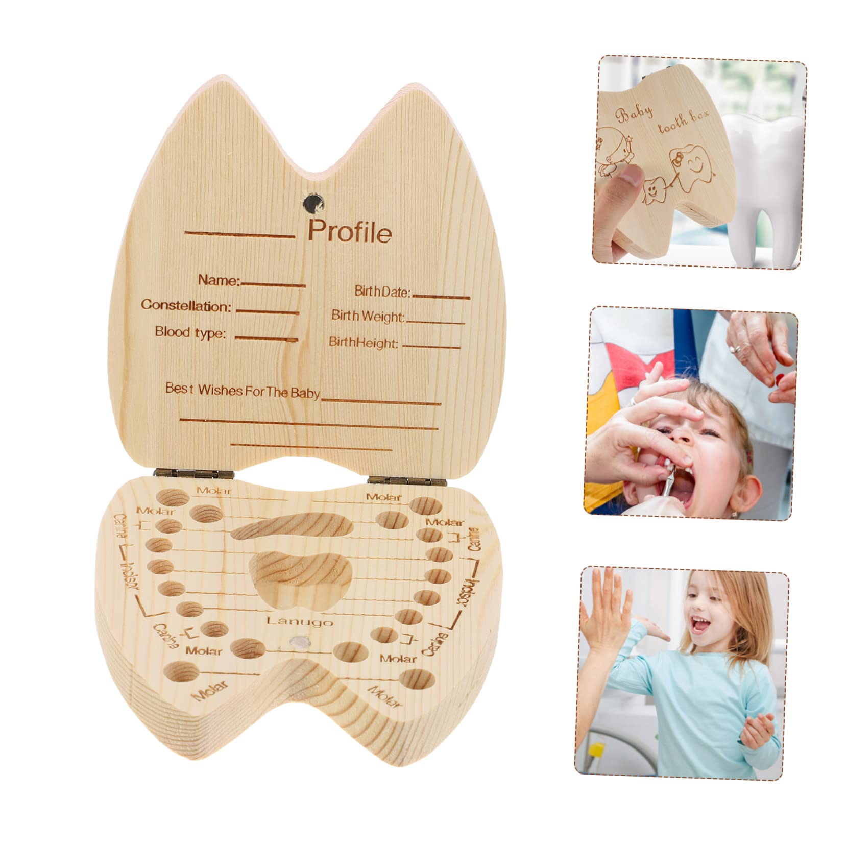 ULDIGI Wooden Tooth Fairy Box for Kids - Children's Tooth Storage Case & Memory Keepsake - Perfect for Tooth Fairy Visits and Childhood Milestones