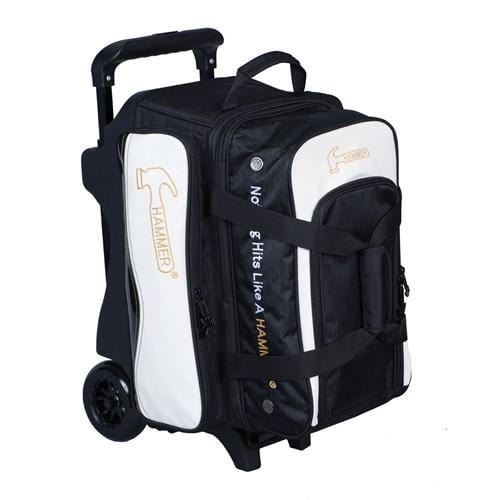 Hammer Vibe Double Roller Bowling Bag - Black/White - Perfect for League Play & Tournament Travel