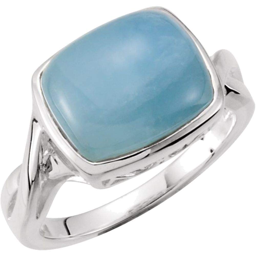 Bonyak Jewelry Sterling Silver Milky Aquamarine Ring - Size 8.0 | Elegant Birthstone Gift for Women | Perfect for Weddings, Anniversaries & Special Occasions