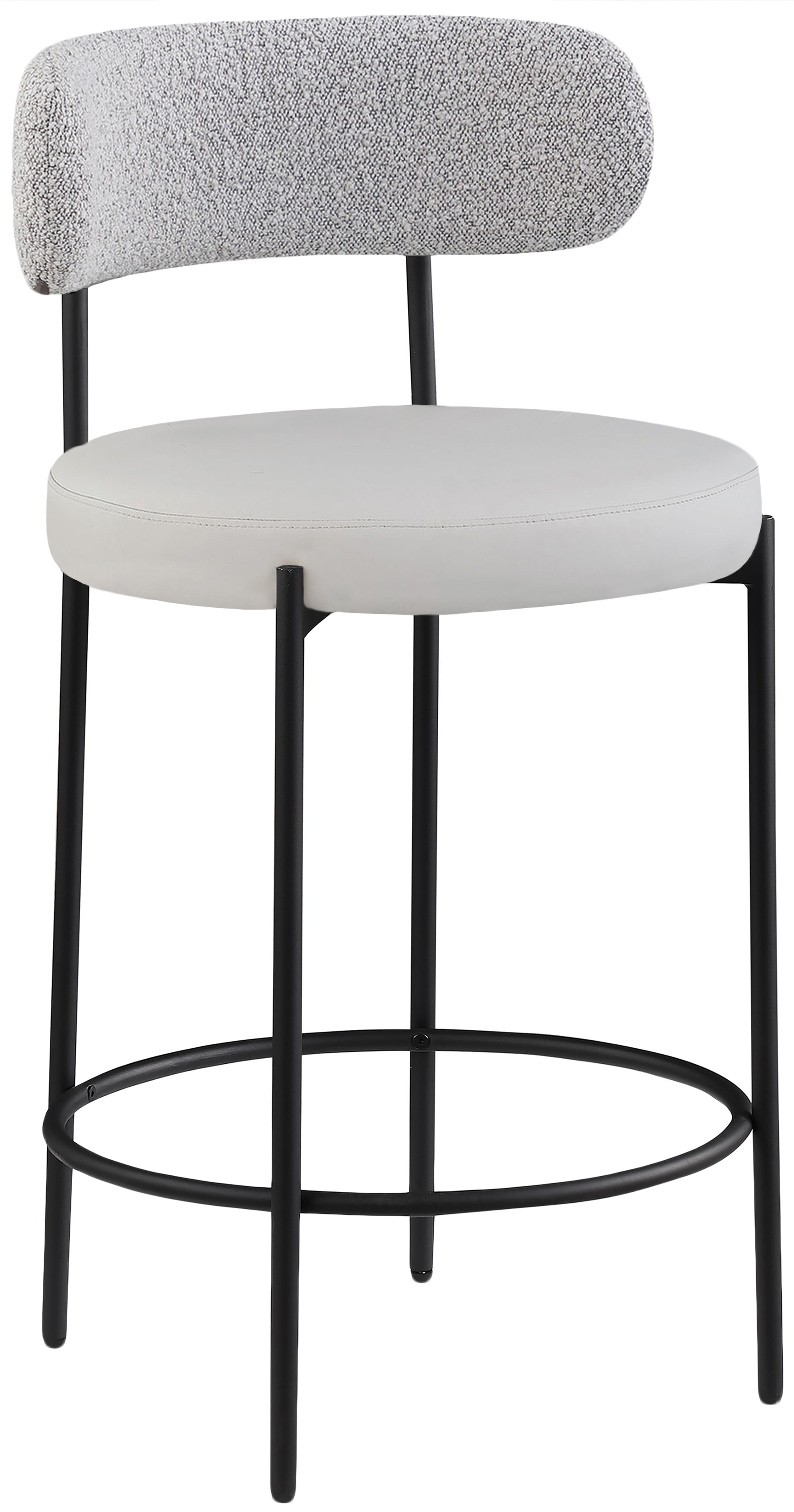 Vegan Leather Seat Stool - Modern PU Leather Footrest Ottoman with Non-Slip Bottom, Perfect for Living Room, Bedroom, Office & Nursery - Lightweight & Space-Saving Stool for Extra Seating or Footrest