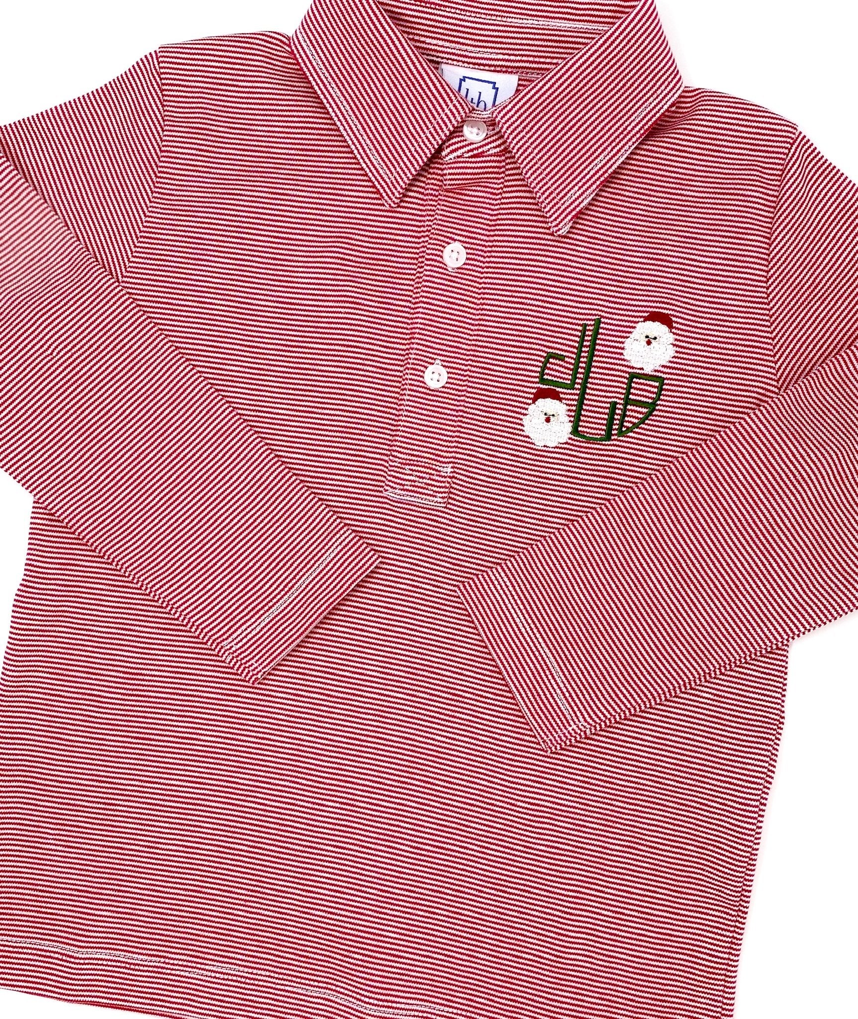 Finn Boys' Long Sleeve Polo Golf Shirt - Breathable Performance Fabric, UV Protection, Red Stripes - Perfect for Junior Golf, School Uniforms & Casual Wear