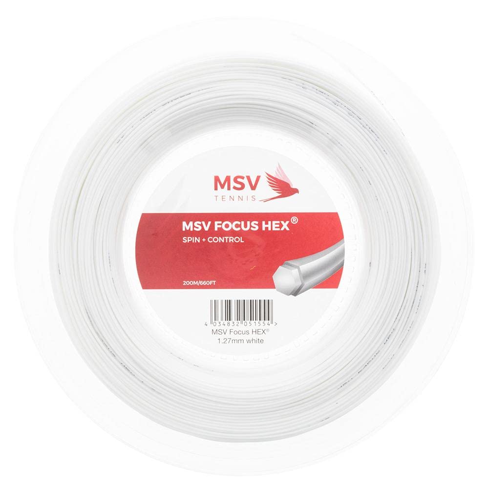 MSV String Reel Focus-HEX Tennis String | High-Performance Polyester String for Tennis Rackets | Perfect for Competitive Play and Advanced Players