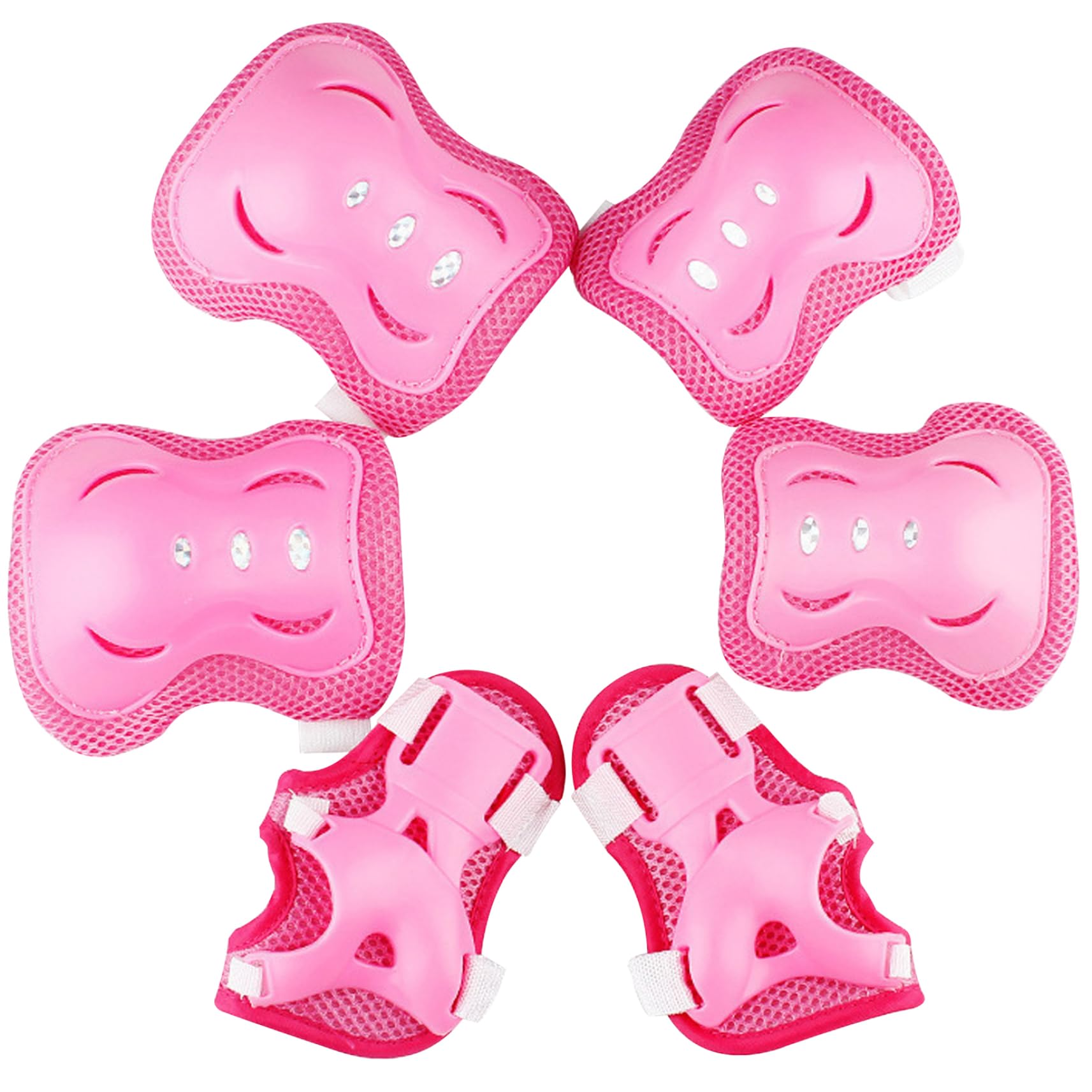 6Pcs Adjustable Kids Knee Pads & Elbow Pads Set with Wrist Guards - Protective Skateboard Gear for Biking, Cycling, Scooter Riding - Perfect for Outdoor Sports & Playground Safety