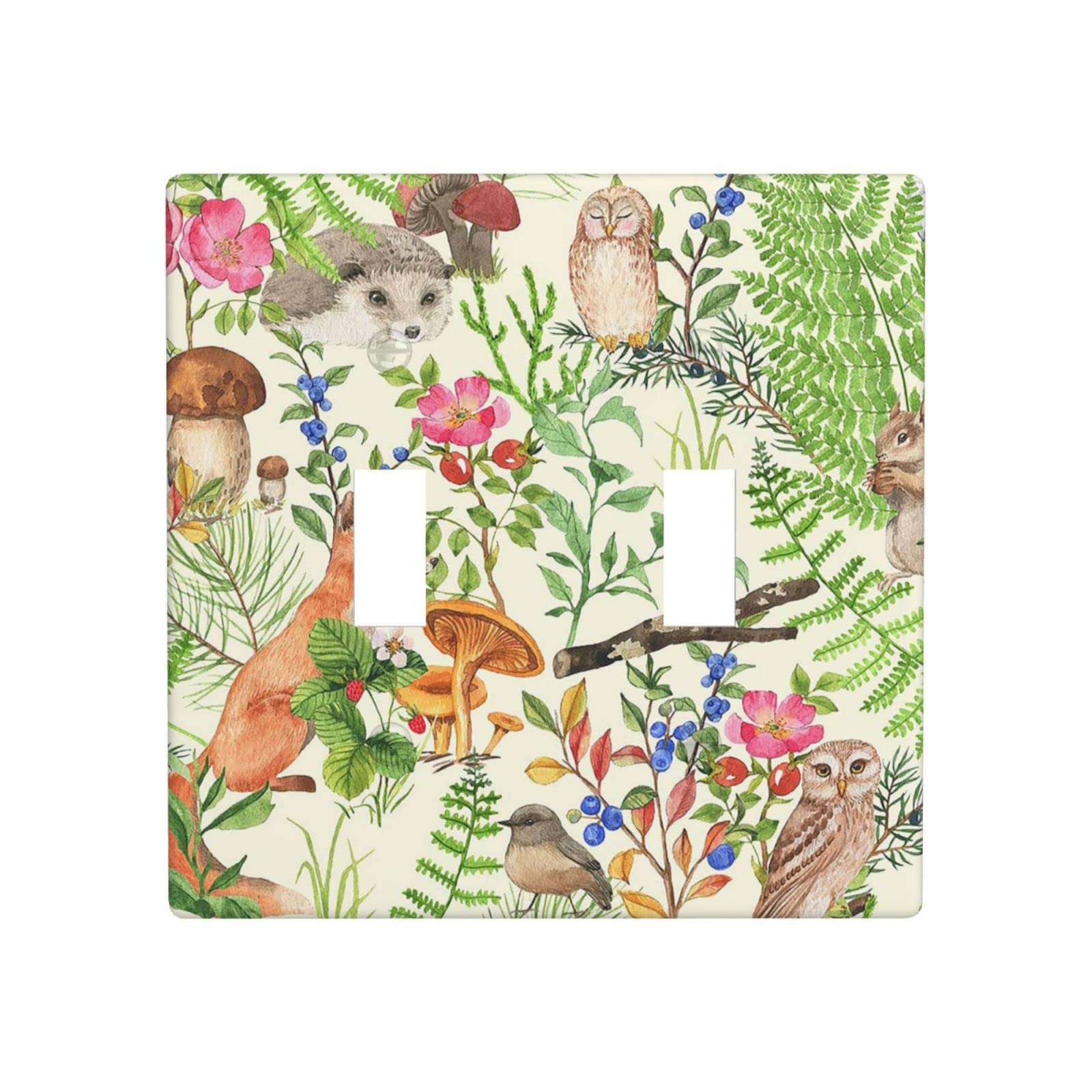 Adorable Animal Light Switch Cover - Decorative 2 Gang Toggle Wall Plate (4.5