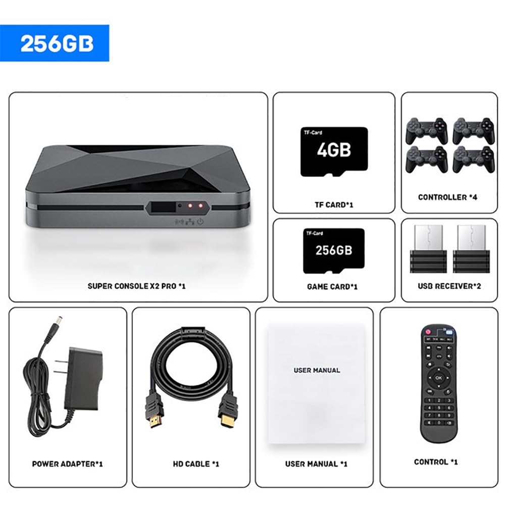 Retro Game Console - Classic Mini Portable Gaming System with 4 Controllers, Android OS & HD Output, Built-in 100,000+ Games - Perfect Birthday Gift for Kids & Adults - Ideal for Family Game Nights & Retro Gaming Enthusiasts