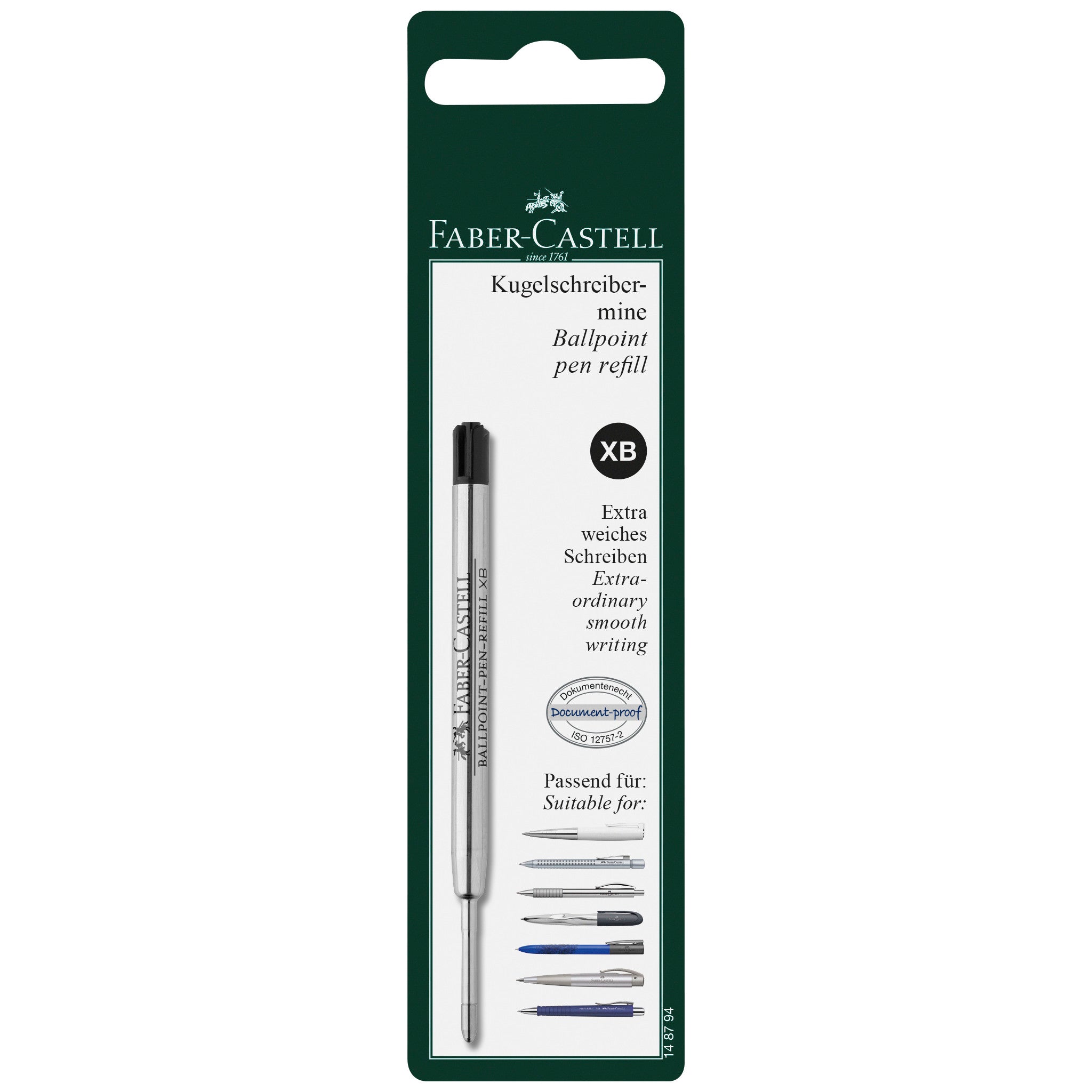 Premium Ballpoint Pen Refill - Black Extra Broad Point (1.4mm) - Smooth Writing Ink - Compatible with Parker-Style Pens - #148794 - Ideal for Office, School & Everyday Use