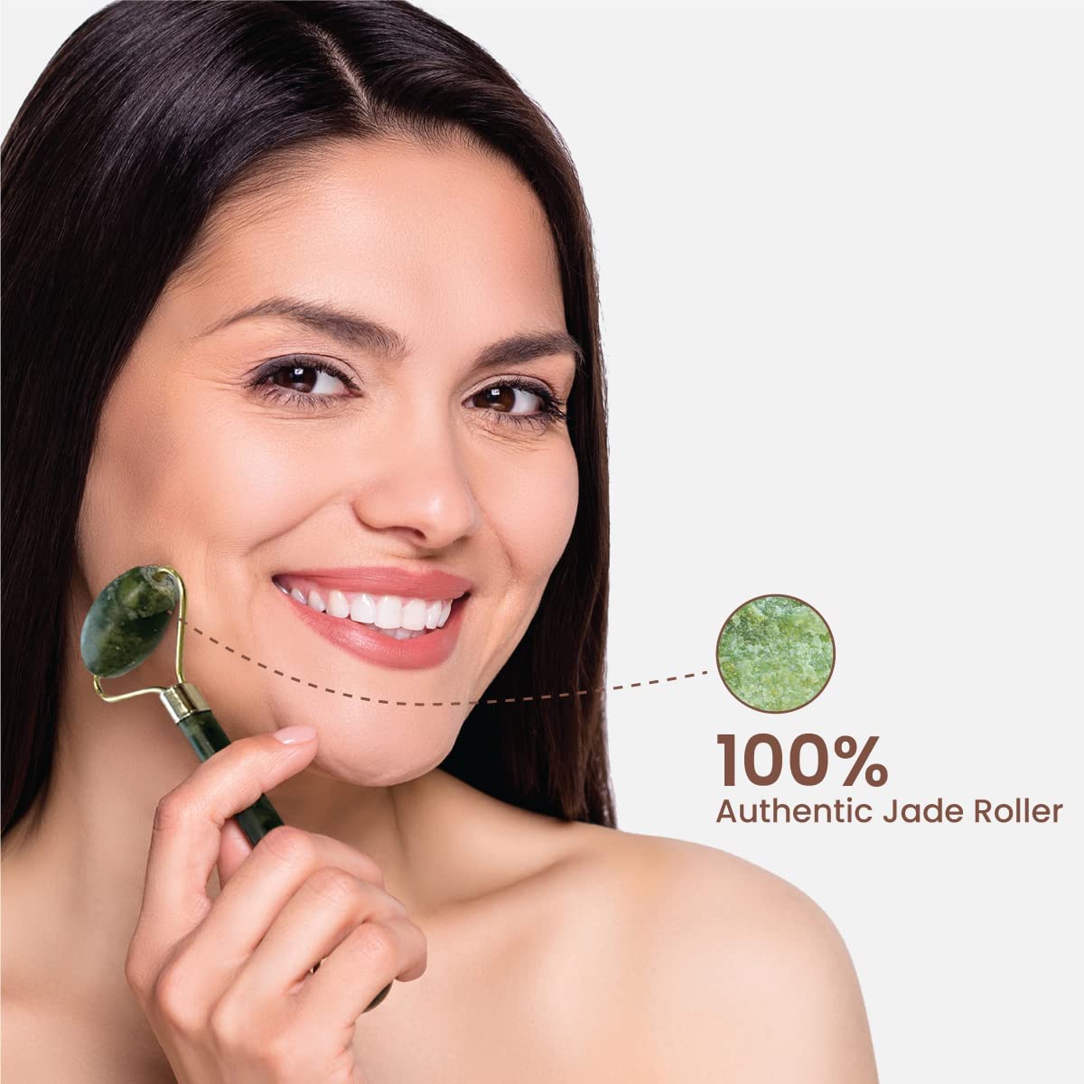 ZEXREL Jade Ice Roller & Gua Sha Set - 100% Natural Stone Facial Massager for Women - Cooling Face, Eye, Neck & Foot Massage Tool - Reduce Puffiness & Dark Circles - Perfect for Skincare Routine & Relaxation