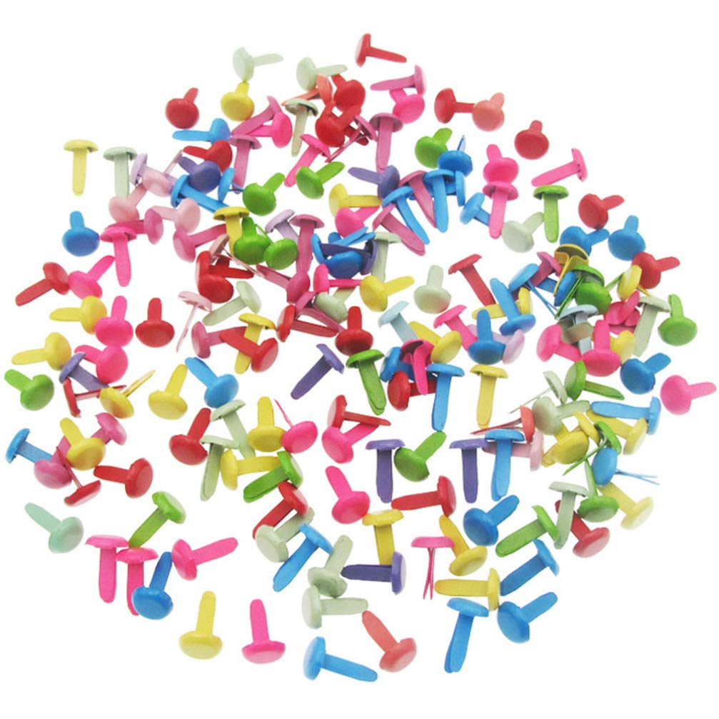 100pcs Colorful Mini Brads Metal Paper Fasteners - SUPVOX Premium Craft Supplies for Scrapbooking, DIY Projects, Card Making & Paper Crafts (Random Multicolor) - Perfect for Journals, Photo Albums & School Art Projects