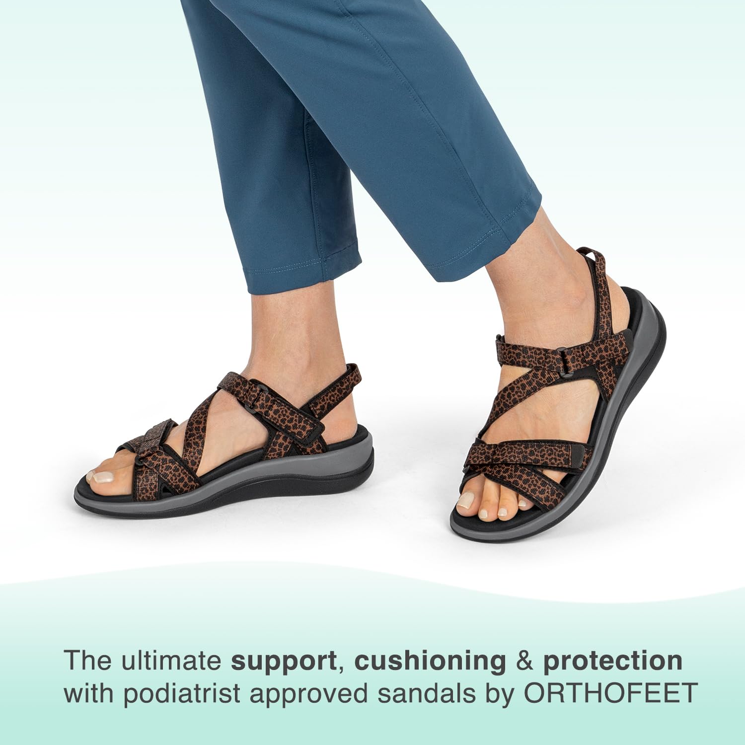 Orthofeet Women's Orthopedic Sandals for Plantar Fasciitis - Water-Friendly Comfort Walking Shoes for Women with Arch Support - Perfect for Beach, Pool & Summer Outdoor Activities