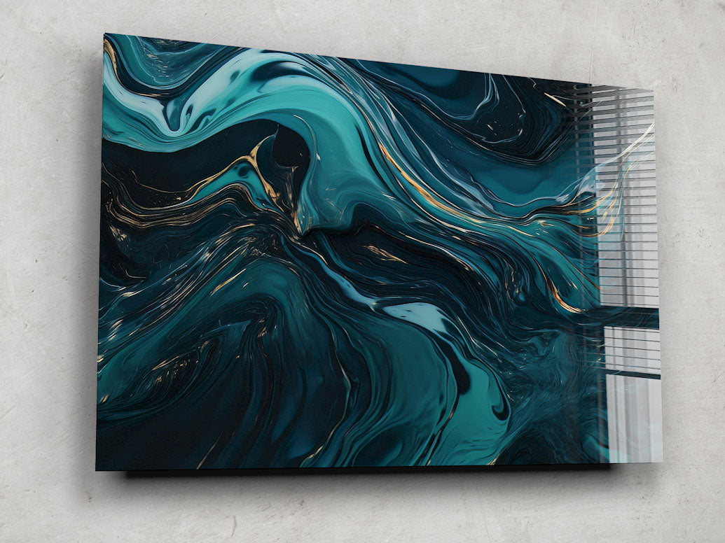 Abstract Wave Pattern Wall Art - Modern Ocean Themed Canvas Painting for Living Room & Bedroom Decor - Perfect for Coastal, Beach House, or Boho Style Home Decor