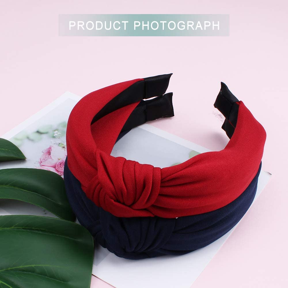 6 Pack Knotted Headbands for Women - Soft Stretchy Turban Headbands, Top Knot Hair Hoops, Fashion Hair Accessories for Women & Girls | Perfect for Yoga, Workouts, and Everyday Styling