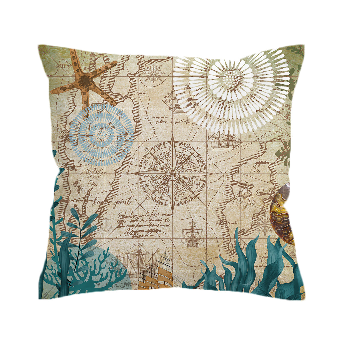 Nautical Chart Quilt Set - Coastal Themed Bedding Collection | Blue and White Ocean Map Design | Perfect for Beach House, Boat, or Nautical Nursery Decor