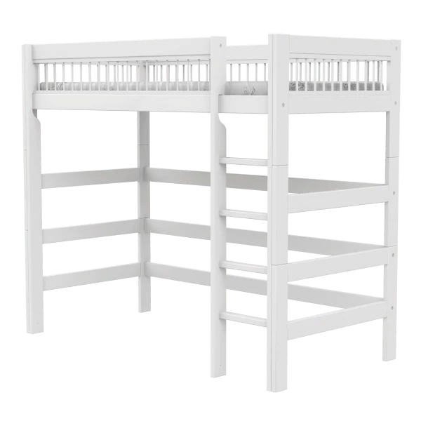 High Sleeper Bed 177cm with Ladder - Sturdy Loft Bed for Teens & Adults - Perfect for Small Rooms, Dormitories & Studio Apartments