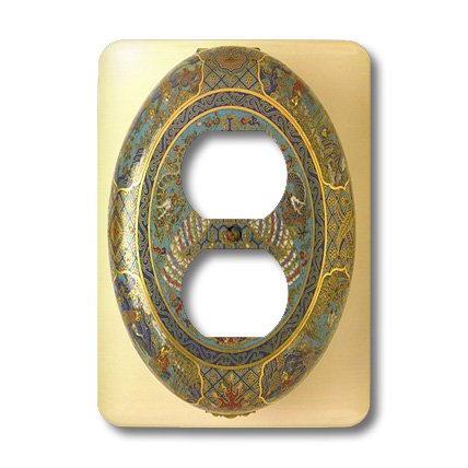3D Rose Buddhist Art Light Switch Cover - 1700s Circular Pattern Design - Decorative Wall Plate for Home, Office & Meditation Spaces