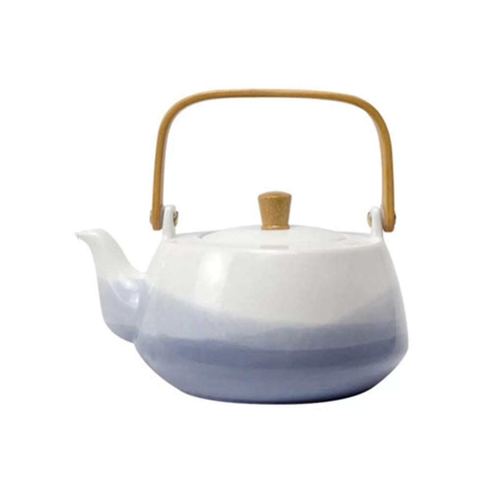 Premium Large Capacity Ceramic Glass Teapot - 1.2L Blue Teapot for Loose Leaf Tea & Tea Bags | Perfect for Afternoon Tea, Office Use & Family Gatherings