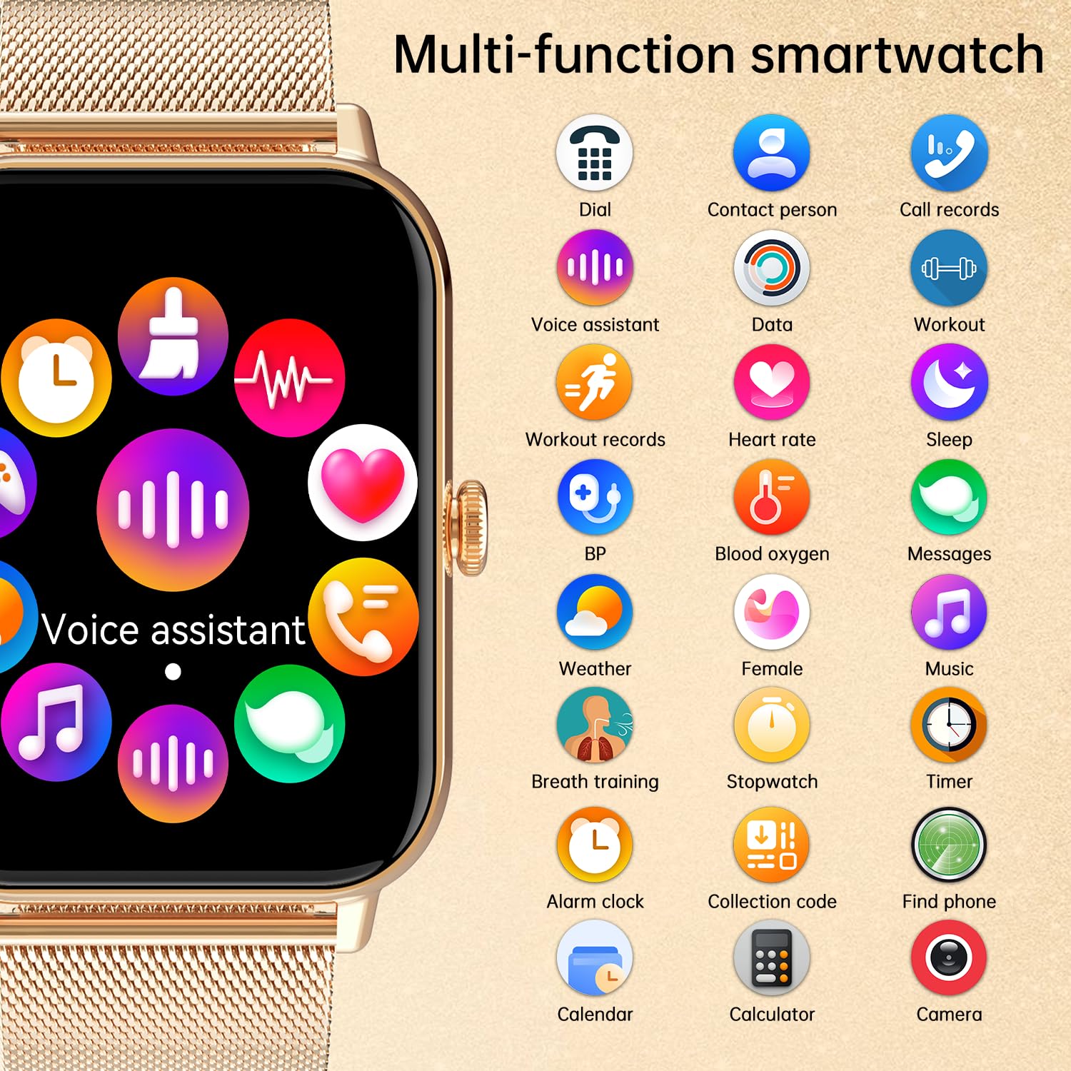 Smart Fitness Watch for Women & Men - 1.85